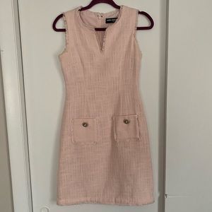 Karl Lagerfeld pink tweed dress